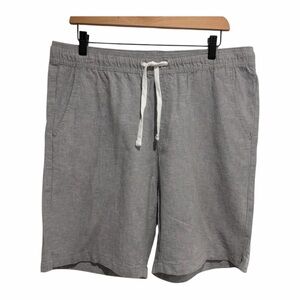 2/$40 Men’s Casual Drawstring Linen Cotton Blend Shorts Light Grey